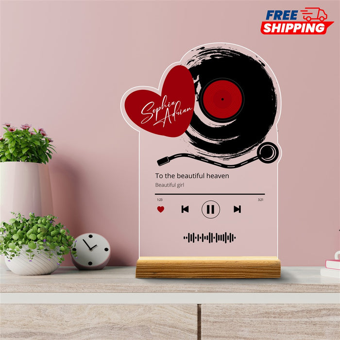 Personalized Song Plaque,Song Acrylic Glass,Gifts For Her, Gifts For Him, Valentines Couple Gift, Photo And Music Gifts,Dear Plexiglass Gift