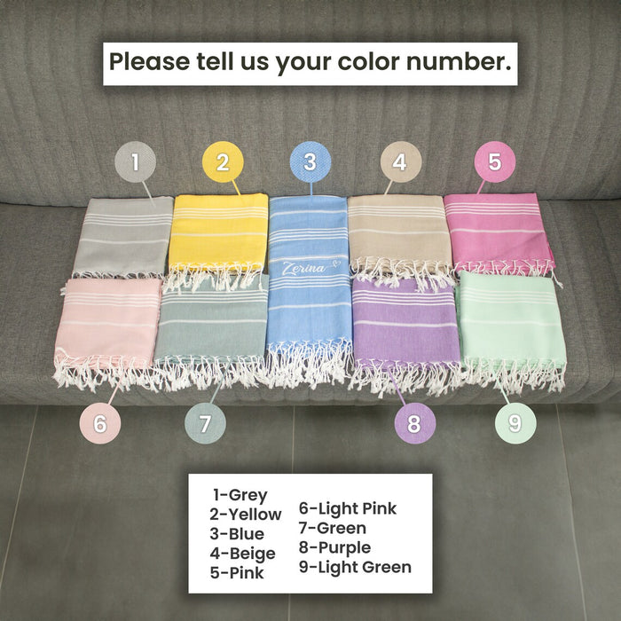 Personalized Turkish Beach Towel, Turkish Bath Towel, Yoga Towel, Bridesmaid gifts, Beach Cover, Wedding gifts, Large Towel, Peshtemal