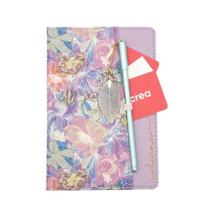 Personalized Flower Bound Notebook, Botanical Notebook, Flower Notebook, Gift For Her, Striped Writing Diary, Gift Idea,Diary Notebook