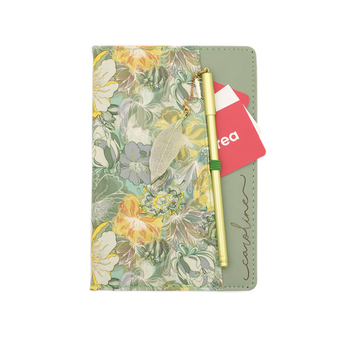 Personalized Flower Bound Notebook, Botanical Notebook, Flower Notebook, Gift For Her, Striped Writing Diary, Gift Idea,Diary Notebook