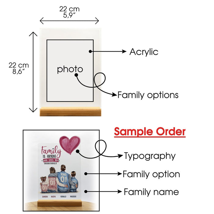 Personalized Acrylic Photo Stand, Family Photo, Souvenir, Special Gift for Mom and Dad,Family-Specific Name , Acrylic Plexiglass Decoration