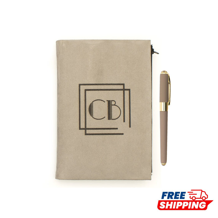 Customizable Notebook Set, Business Card Holder and Pen Set with Zipper, Special Gift , Daily Notebook, Gift Set,Memory Notebook Set