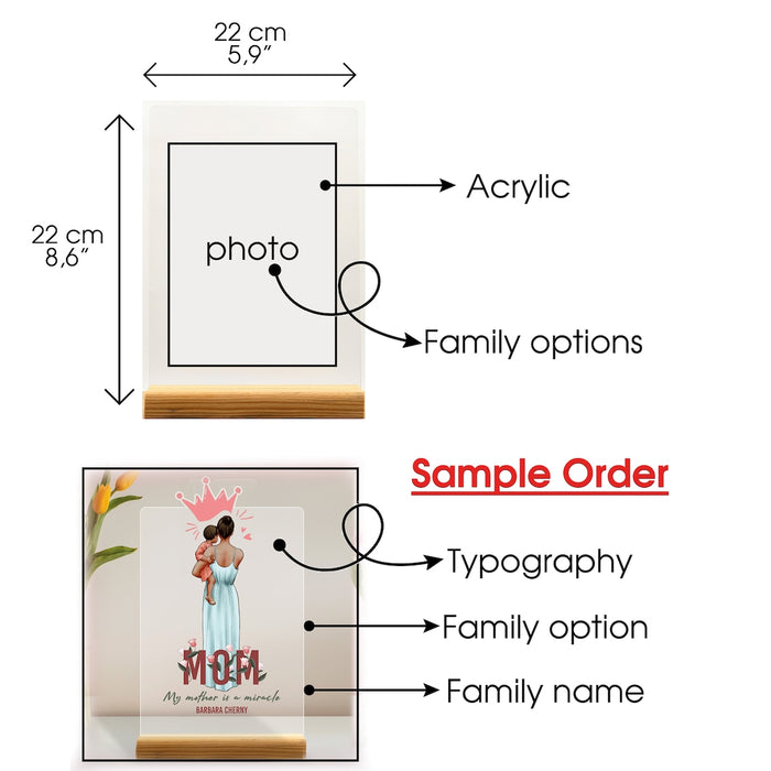 Personalized Acrylic Mother's Day Photo Stand, Souvenir,Friend, Sibling,Special Gift,Family Gift,Birthday, Mom,Acrylic Plexiglass Decoration