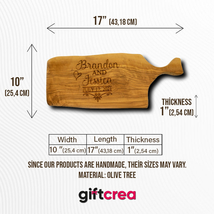 Personalized Cutting Board, Presentation Board,Personalized Wedding Gift, Olive Wood Board, Cutting Board, Engraving Embroidered Custom Gift