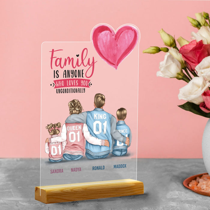 Personalized Acrylic Photo Stand, Family Photo, Souvenir, Special Gift for Mom and Dad,Family-Specific Name , Acrylic Plexiglass Decoration